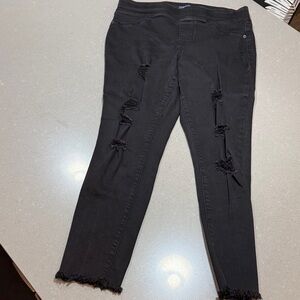 Old Navy Black Distressed Skinny Jeans